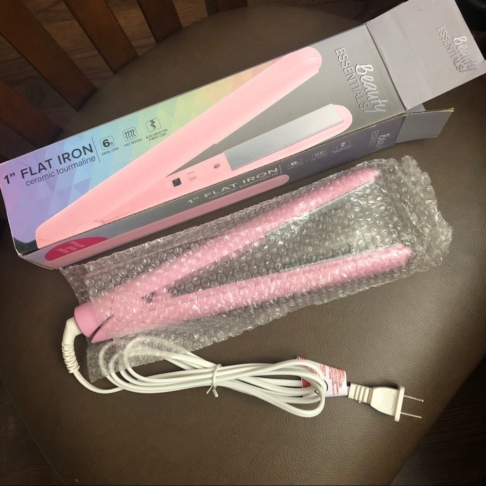 Beauty Essentials 1 inch Pink Ceramic Flat Iron